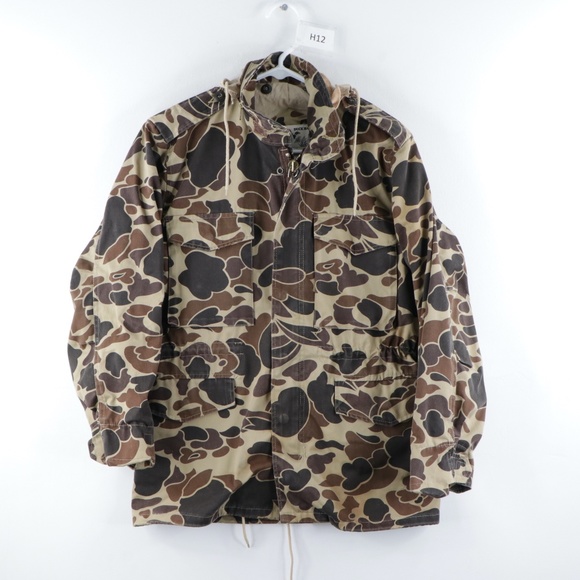 Vintage 80s Hooded Camouflage Hunting Jacket - Picture 1 of 11